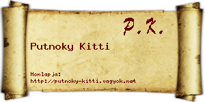 Putnoky Kitti névjegykártya